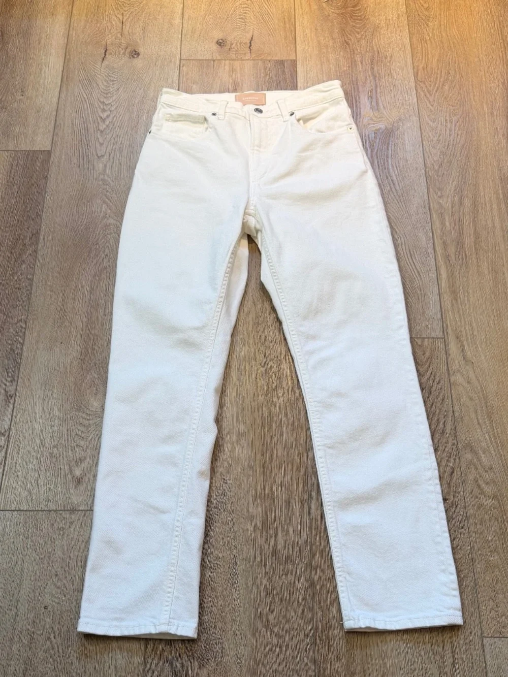 Everlane High Rise Straight Leg Jeans Ecru 27 Reg EUC